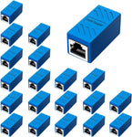 Dingsun RJ45 Coupler, Play and Plag Inline Coupler, Cat5 Coupler, Extended Network Cable Compatible Cat5 / Cat5e / Cat6 / Cat7 Ethernet Coupler,Ethernet Cable Extender (Blue 20 Pcs)