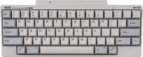 Fujitsu HHKB - Happy Hacking Keyboard Professional Hybrid Type-S (Wireless, Bluetooth, Wired, USB, Silent, Mac, Windows, White, Printed)