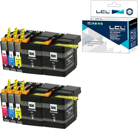 LCL Compatible Ink Cartridge Pigment Replacement for Brother LC10E LC10EBK LC10EC LC10EM LC10EY XXL High Yield MFC-J6925DW (4Black 2Cyan 2Magenta 2Yellow 10-Pack)