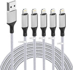 MTAKYI iPhone Lightning Cable 5Pack(0.66FT×1, 6FT×3, 16FT×1), [MFi Certified] Nylon Braided USB A Apple Lightning Charging Cable Charger Cord Compatible with iPhone 12 11 Pro Max XR XS X 8 7 6 Plus SE