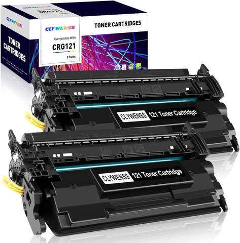 CLYWENSS Compatible CRG 121 Black Toner Cartridge Replacement for Canon 121 Toner to use with Canon imageCLASS D1620 D1650 Printer, 2 Black (3252C001) High Yield 5,000 Pages