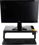 Mind Reader Iron Monitor Riser Stand, Laptop Stand, Screen Riser, Desk Organizer, Black