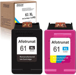 Afotrunat 61XL Ink Cartridges Combo Pack for HP 61 61XL for HP Envy 4500 4502 5530 5534 Deskjet 3050A 1000 1010 1512 3054 Officejet 1051 4630 4635 Printer (1 Black, 1 Tri-Color)