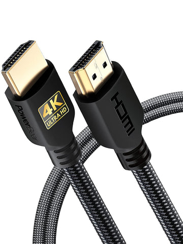 PowerBear 4K HDMI Cable 6 ft [2 Pack] High Speed, Braided Nylon & Gold Connectors, 4K @ 60Hz, Ultra HD, 2K, 1080P, ARC & CL3 Rated | for Laptop, Monitor, PS5, PS4, Xbox One, Fire TV, Apple TV & More…