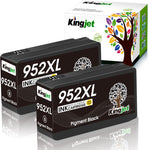 Kingjet 952 952XL Black Replacements for HP 952 XL 952XL Work with Officejet Pro 7740 8210 8216 8702 8710 8715 8720 8725 8730 8740 7720 8702 8716 Printers, 2 Pack for HP 952XL Black