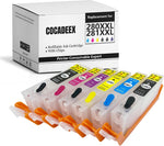 COCADEEX 280XXL Empty Refillable Ink Cartridge Replacement for Canon PGI-280XXL CLI-281XXL,for Pixma TS8222 TS8322 TS8100 TS8120 TS8200 TS8220 TS8300 TS8320 TS9100 TS9120 Printer