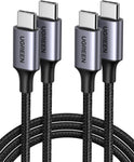 UGREEN USB C Cable 2-Pack 60W PD 3.0 USB C Charger Cable Compatible with Samsung Galaxy S23/22/Z Fold/Z Flip, Google Pixel 7/6A MacBook Air iPad Pro/Mini iPad 10, PS5, Switch, etc. 10FT