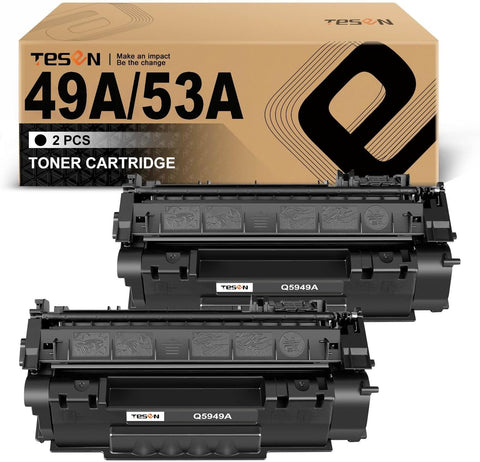 TESEN 49A Q5949A Compatible Toner Cartridge Replacement for HP 49A Q5949A for HP 1320 1320n P2015 P2015n P2015dn 3390 3392 1160 P2014 M2727nf Printer 2 Packs