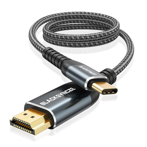 BLACKSYNCZE USB C to HDMI Cable 6FT 4K@60Hz, High Speed Nylon Braided Type C to HDMI Cord Thunderbolt 3 Compatible for MacBook Pro/Air, iMac, iPad Pro, iPad Air, Galaxy S20 S10, Surface, Dell, HP etc