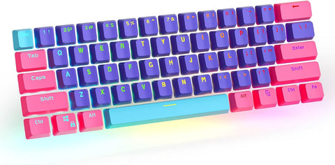 Mosptnspg CJXSP PBT 61 Keycaps 60 Percent, Gaming Keycaps OEM Profile Backlit Keycap Set for 60 Percent Cherry MX Mechanical Keyboard GK61 ?Only keycaps (Pink Peach)