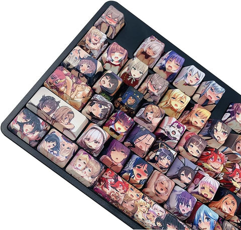 Japanese Anime Keycaps 108 PBT Dye Sublimation OEM Profile for Cherry Mx Gateron Kailh Switch Mechanical Keyboard(Colorful keycaps 1)