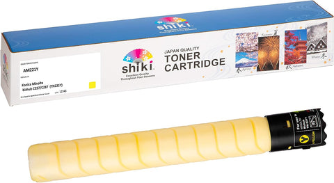 SHIKI Compatible Toner Cartridge for Konica Minolta bizhub C227/C287 Yellow (TN221Y/A8K3230) 21,000 Pages (Yellow)