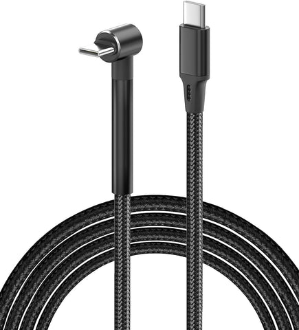 MoKo 90 Degree USB C to USB C Cable 10FT,60W USB 2.0 Type C to Type C Fast Charging Cable Right Angle Charger Cord Compatible with Steam Deck,iPad Pro,Switch,MacBook Pro/Air,iPad,Galaxy S22/Note,Black