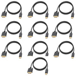 HANNORD DisplayPort to DVI Adapter, DP to DVI Converter Male to Male Display Port DVI Cable for PC Computer Laptop Desktop, 1080P HD Cord Compatible with Lenovo, HP, Dell (6 Feet)-10Pack