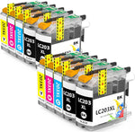 LC203 Ink Cartridges LC201 Compatible with Brother LC203XL LC203BK Ink Cartridges Works with MFC-J480DW MFC-J880DW MFC-J4420DW MFC-J680DW MFC-J885DW Printer(10 Pack), High Page Yield