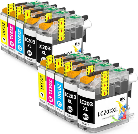 LC203 Ink Cartridges LC201 Compatible with Brother LC203XL LC203BK Ink Cartridges Works with MFC-J480DW MFC-J880DW MFC-J4420DW MFC-J680DW MFC-J885DW Printer(10 Pack), High Page Yield