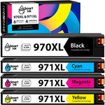 Smart Ink Compatible Ink Cartridge Replacement for HP 970 XL 971 XL 970XL 971XL (Black XL & C/M/Y XL 4 Combo Pack) to use with Officejet Pro X451dn X451dw X476dn MFP X476dw MFP X551dw X576dw MFP