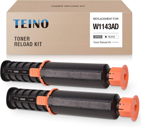 TEINO Compatible Toner Reload Kit Replacement for HP 143A W1143A 143AD W1143AD ues with Neverstop Laser Printer 1001nw MFP 1201n 1202nw (Black, 2-Pack)