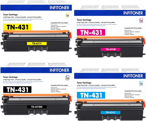 TN431 TN-431 Toner Cartridge Compatible Replacement for Brother TN431BK TN431C TN431M TN431Y TN431 TN-431 for Brother HL-L8360CDW MFC-L8900CDW HL-L8260CDW MFC-L8610CDW HL-L8360CDWT Printer