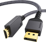 Maxonar 8K DisplayPort 1.4 to HDMI 2.1 Cable, 6.6FT Unidirectional DP 1.4 to HDMI 2.1 Video Audio Cord Supports 8K@60Hz 4K@120Hz Dynamic HDR, HDCP 2.2 for RTX 3090, RX6900, PC, AMD NVIDIA Graphics