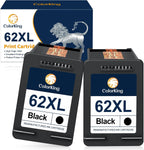 62XL Black Ink Cartridge Replacement for hp Ink 62 62 XL to use with HP Envy 7640 Ink Cartridges 7645 5660 5540 5640 OfficeJet 5740 8040 OfficeJet Mobile 250 200 Series Printer (2 Black)