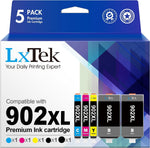 LxTek Compatible Ink Cartridge Replacement for HP 902 XL 902XL to use with Officejet 6978 6954 6962 6968 6975 Printers (5 Pack)