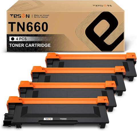 TN660 TN630 TESEN Compatible Toner Cartridge Replacement for TN660 TN630 for use with MFC-L2700DW HL-L2300D HL-L2320D HL-L2340DW HL-L2360DN HL-L2380DW DCP-L2540DW 4-Pack (Design V5)