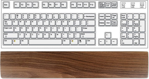 Linkidea Keyboard Wrist Rest, Full-Size Gaming Mechanical Keyboard Wrist Rest Pad, Support Cushion Pad for Office, Computer, Laptop Typing (Brown Walnut)