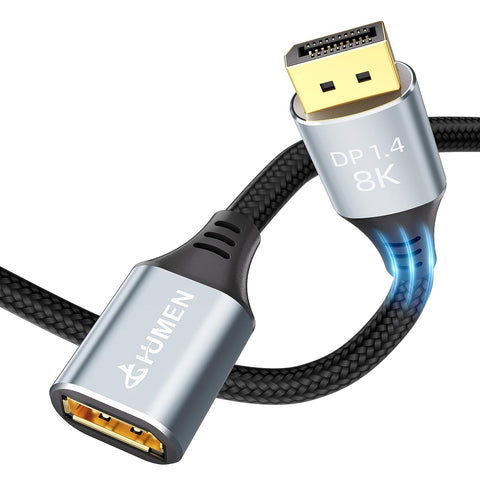 DGHUMEN 8K DisplayPort Extension Cable 5Feet, DP to DP Extension Cable, Male to Female,Supports 8K@60Hz,4K@144Hz-Grey