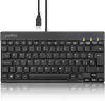 Perixx PERIBOARD-426ES Mini Teclado con Cable USB - Negro - QWERTY Español