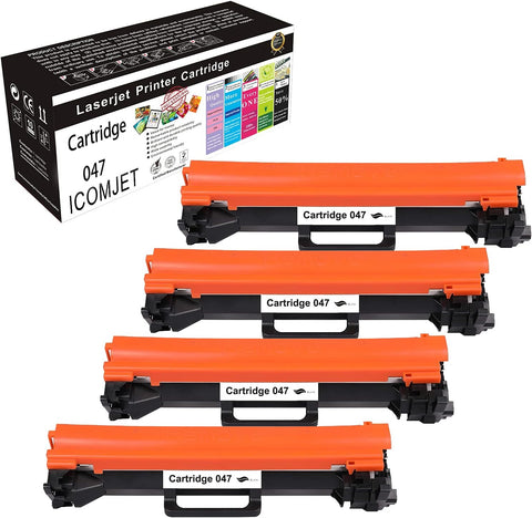 ICOMJET 4 Pack Compatible Toner Cartridge Replacement for Canon 047 Black Toner Cartridge Canon MF113W LBP113W MF110/LBP110 Series Printers Toner Cartridge