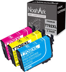 NoahArk 3 Packs 702XL Remanufacture Ink Cartridge Replacement for Epson 702 702XL T702 T702XL use for Epson Workforce Pro WF-3720 WF-3720DWF WF-3730 WF-3733 Printer (1 Cyan, 1 Yellow, 1 Magenta)