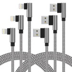 ANSEIP iPhone Charger Cord Lightning Cable 10 FT 3Pack 90 Degree Long Nylon Braided USB Fast Charging Cable Data Sync Cord Compatible with iPhone 13/13 Pro/12/11 Pro Max/XS MAX/XR/XS/X/8/7/6?Silver