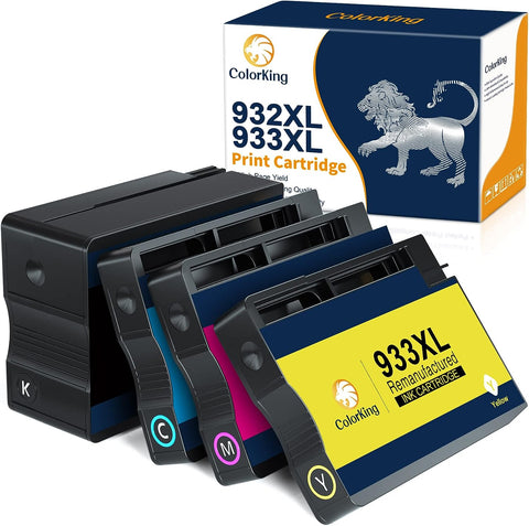 Colorking Compatible Ink Cartridge Replacement for HP 932XL 933XL 932 XL 933 XL for HP OfficeJet 6600 6700 6100 7110 7612 7510 7610 7620 Printer (Black, Cyan, Yellow, Magenta, 4 Combo Pack)