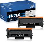 TN760 Toner Cartridge Replacement Compatible for Brother TN760 TN-760 TN 760 730 TN-730 for MFC-L2710DW HL-L2370DW HL-L2395DW HL-L2350DW MFC-L2750DW DCP-L2550DW Printer (Black, 2-Pack)