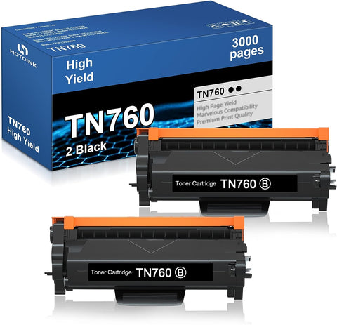 TN760 Toner Cartridge Replacement Compatible for Brother TN760 TN-760 TN 760 730 TN-730 for MFC-L2710DW HL-L2370DW HL-L2395DW HL-L2350DW MFC-L2750DW DCP-L2550DW Printer (Black, 2-Pack)