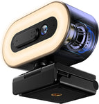 GUSGU G920 FHD 1080P Webcam with Microphone and Speakers, Streaming Camera with Ring Light, USB Plug&Play Computer Camera, Privacy Cover, Web Camera for Desktop/PC/Laptop/Mac