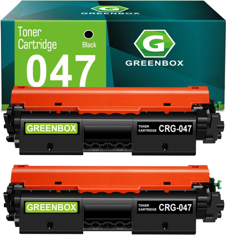 GREENBOX Compatible 047 High-Yield Toner Cartridge Replacement for Canon 047 CRG047 CRG-047 2164C001 for LBP113w LBP112 MF112 MF113w i-SENSYS LBP113w LBP112 MF112 MF113w Printer (1,600 Pages, 2 Black)