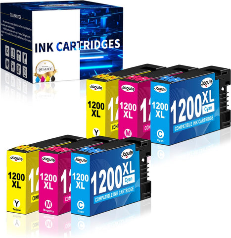 Jagute 1200XL Color Ink Cartridges Replacement for Canon PGI-1200XL PGI-1200 XL 1200XL Work with Maxify MB2320 MB2020 MB2720 MB2120 MB2350 Printers (Cyan/Magenta/Yellow, 6-Pack)