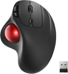 Wireless Trackball Mouse, Rechargeable Ergonomic Mouse, Easy Thumb Control, Precise & Smooth Tracking, 3 Device Connection (Bluetooth or USB), Compatible for PC, Laptop, iPad, Mac, Windows, Android