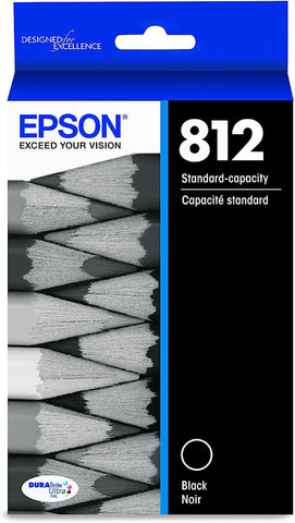 Epson T812 DURABrite Ultra Ink Standard Capacity Black Cartridge (T812120-S) for Select Workforce Pro Printers