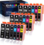 E-Z Ink (TM Compatible Ink Cartridge Replacement for Canon PGI-220 PGI220 CLI-221 CLI221 to use with MX860 MX870 MP980 MP990 MP560 (6 Large Black, 3 Cyan, 3 Magenta, 3 Yellow, 3 Small Black) 18 Pack