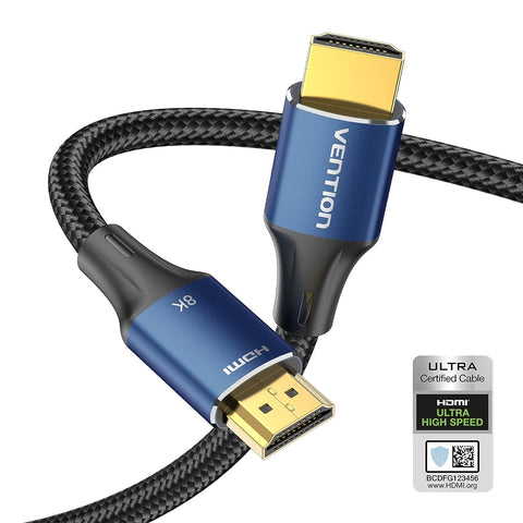 VENTION 8K HDMI 2.1 Cable 10FT Ultra High Speed HDMI Cord Braided 48Gbps 4K@120Hz 8K@60Hz Support Dynamic HDR eARC Dolby HDCP Compatible with PS5 PS4 Xbox Roku TV HDTV Blu-ray Projector