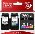 260XL 261XL Black Color Combo Pack Ink,for Canon 260 and 261 Ink Cartridges,for PG-260 CL-261,for Canon PG-260XL CL-261XL 260 261 for Pixma TS5300 TS5320 TR7020 TS6420 TR7022 Printer(1 Black,1 Color)