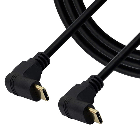 GINTOOYUN Right Angle 90 Degree Type C Cable,Type C Male to Type C Male 90 Degree Cable Up/Down Angle Charging Data Synchronization Extension Cable 3FT