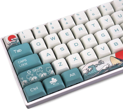 Keycaps 108 PBT Heat Sublimation XDA Profile Japanese Ukiyo-e Coral Sea Keycap for Cherry Mx Gateron Kailh Switch Mechanical Keyboard