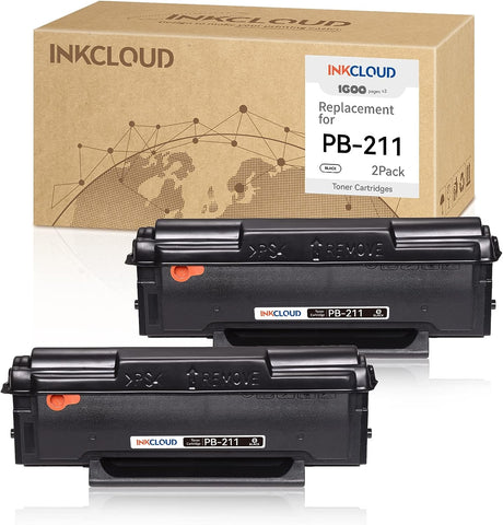 2 Pack Replacement for PANTUM PB-211 Black Toner Cartridge Compatible with Pantum P2200, P2500W, P2502W, M6500NW, M6550NW, M6552NW, M6600NW, M6602NW Series, Yeilds up to 1600 Pages