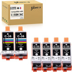 6 PK 35 36 Ink Cartridge Replacement for Canon PGI-35 CLI-36 Ink Cartridge (Pixma iP110 iP100 Ink Cartridges) (4B,2C),Used for Canon Pixma iP110 iP100 TR150 Mini260 Mini 320 Printers