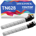 YOUTOP 2 Pack TN-628 TN628 Black Toner Cartridge Replacements for Konica Minolta Bizhub 450i 550i 650i