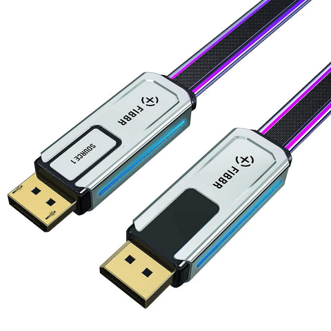 FIBBR DP 1.4 Cable, 32.4Gbps Ultra High Speed DP to DP Male to Male Displayport Cable Supports 8K@60Hz, 4K@144H, 2K@165Hz Compatible for Laptop PC TV(6.56FT/2M).